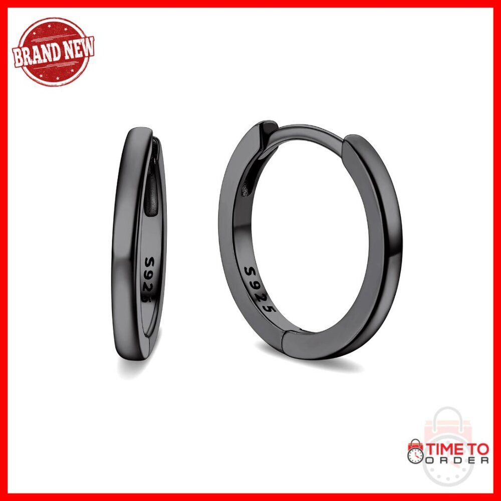 925 Sterling Silver Huggie Hoop Earrings 10mm Hypoallergenic Unisex